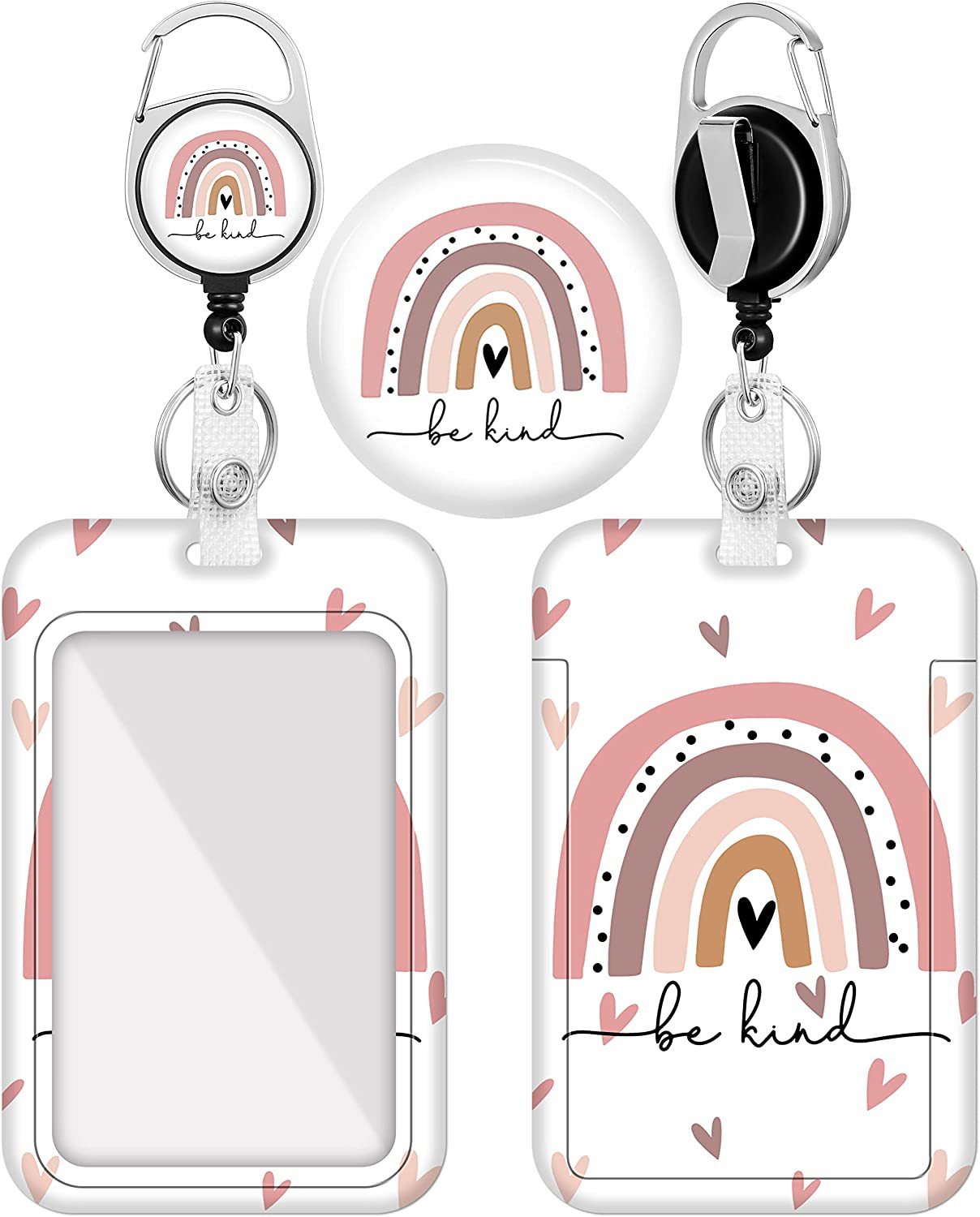 Cadena de llave del soporte de plástico del arco iris al por mayor