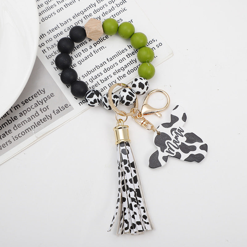 Llavero de la tarjeta de silicona de la cabeza del patrón de vaca al por mayor