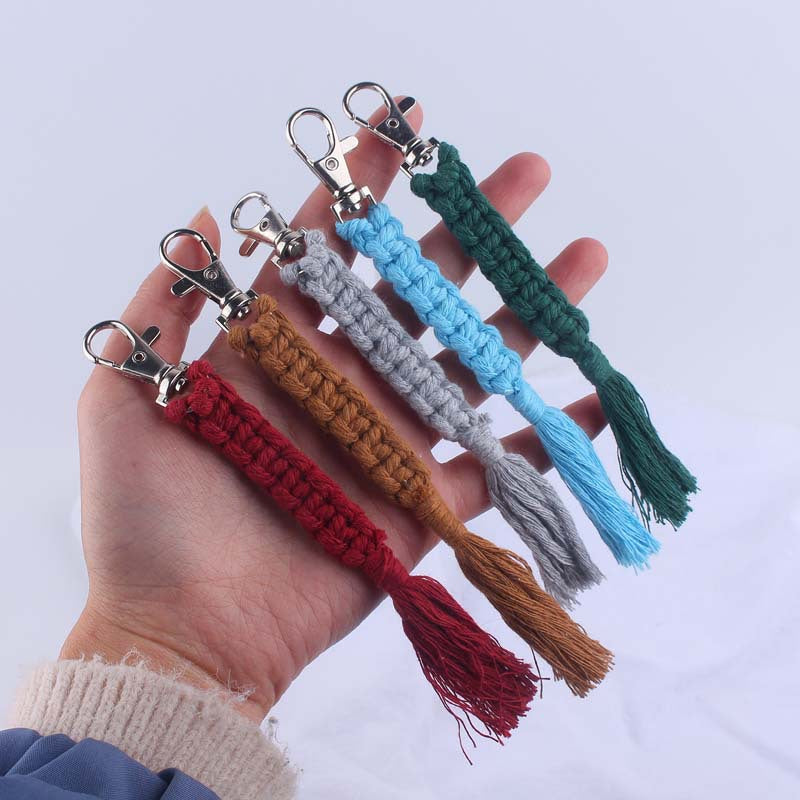 Wholesale Hand Woven Cotton Lanyard Keychain