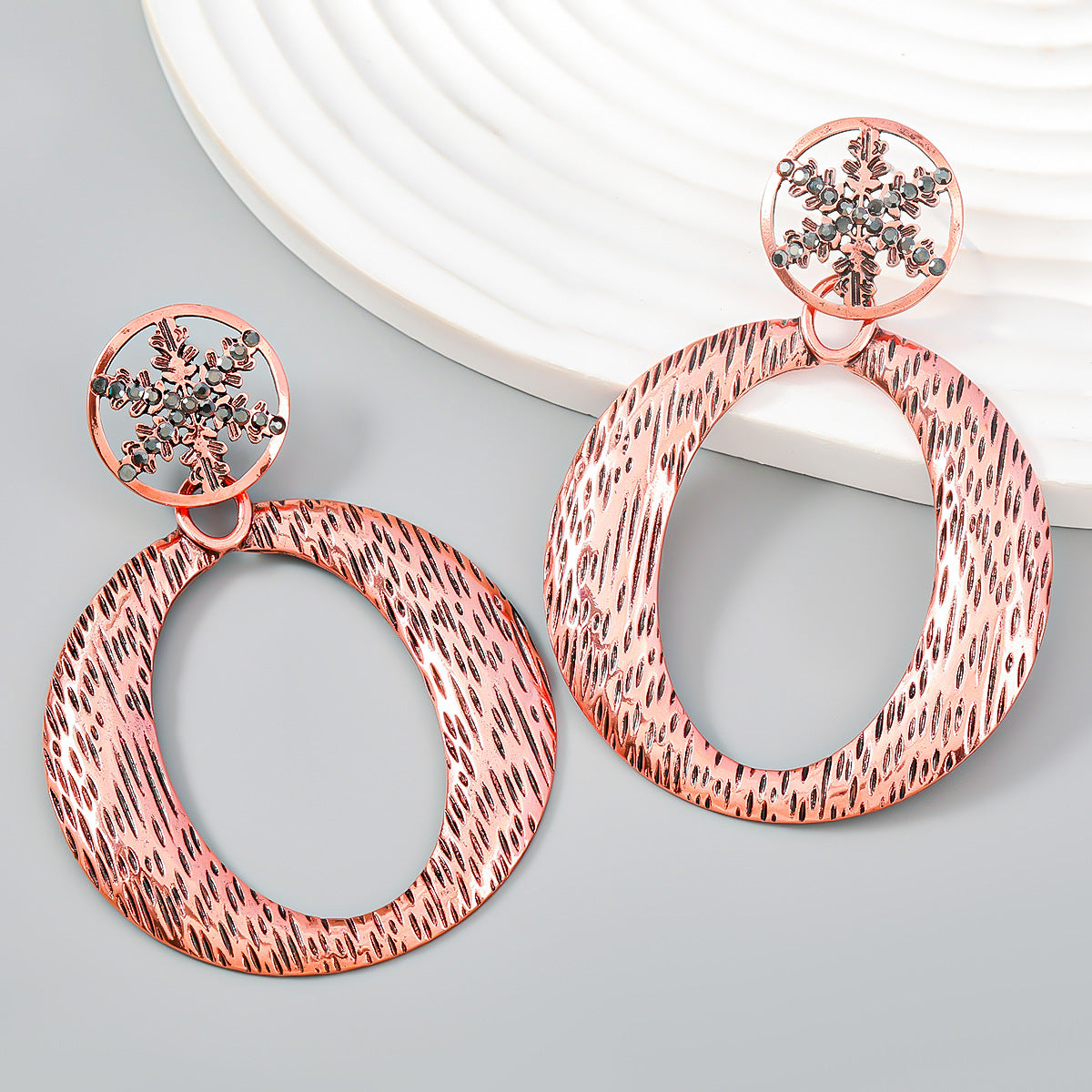 Wholesale Multilayer Diamond Set Alloy Earrings