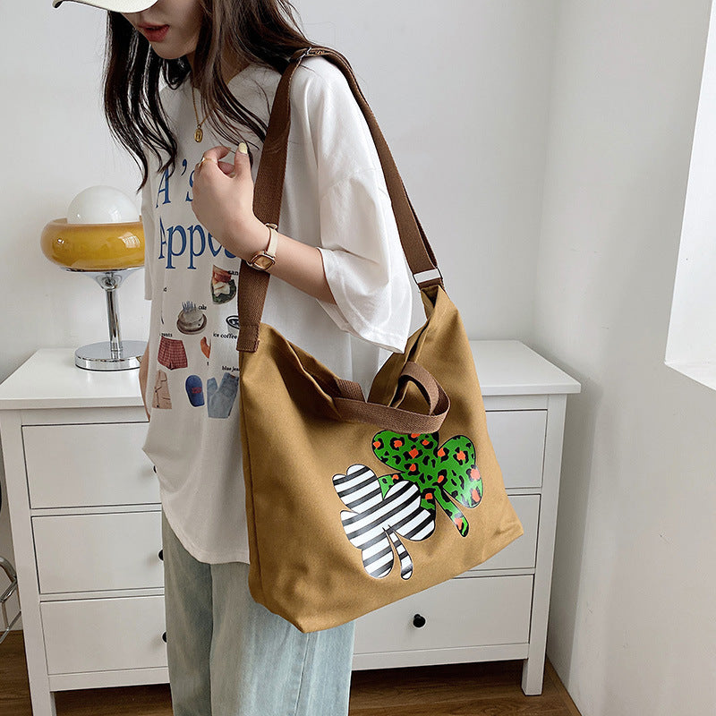 Bolsa De Lona De Trébol De Cuatro Hojas De Gran Capacidad Al Por Mayor