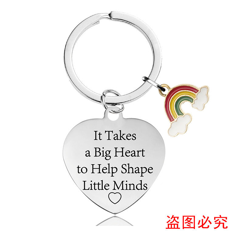 Wholesale Teacher's Day Stainless Steel Keychain Thanksgiving