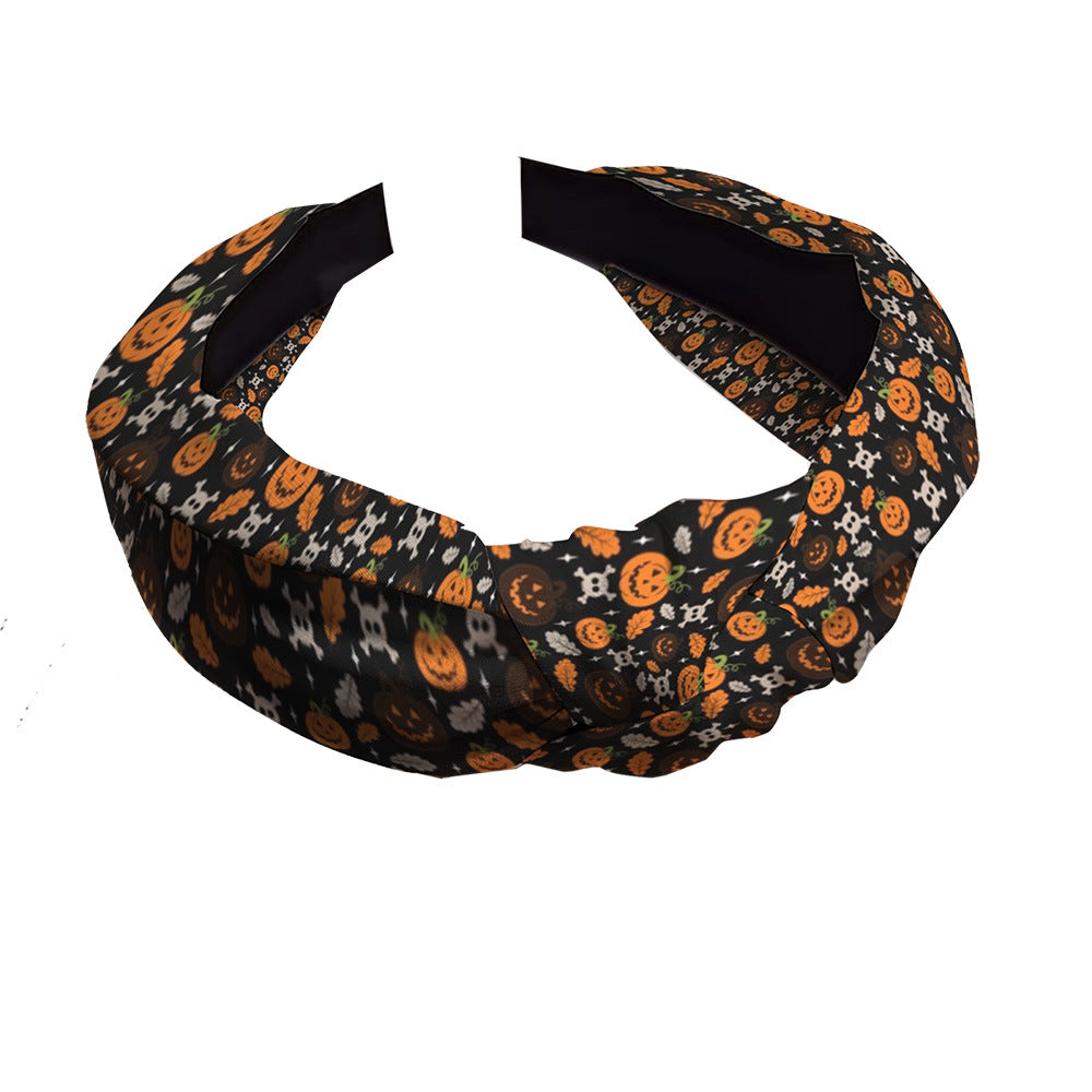 Wholesale Halloween Printed Knotted Fabric Headband