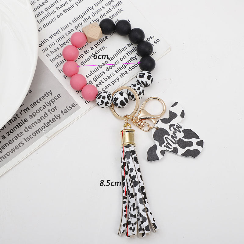Llavero de la tarjeta de silicona de la cabeza del patrón de vaca al por mayor