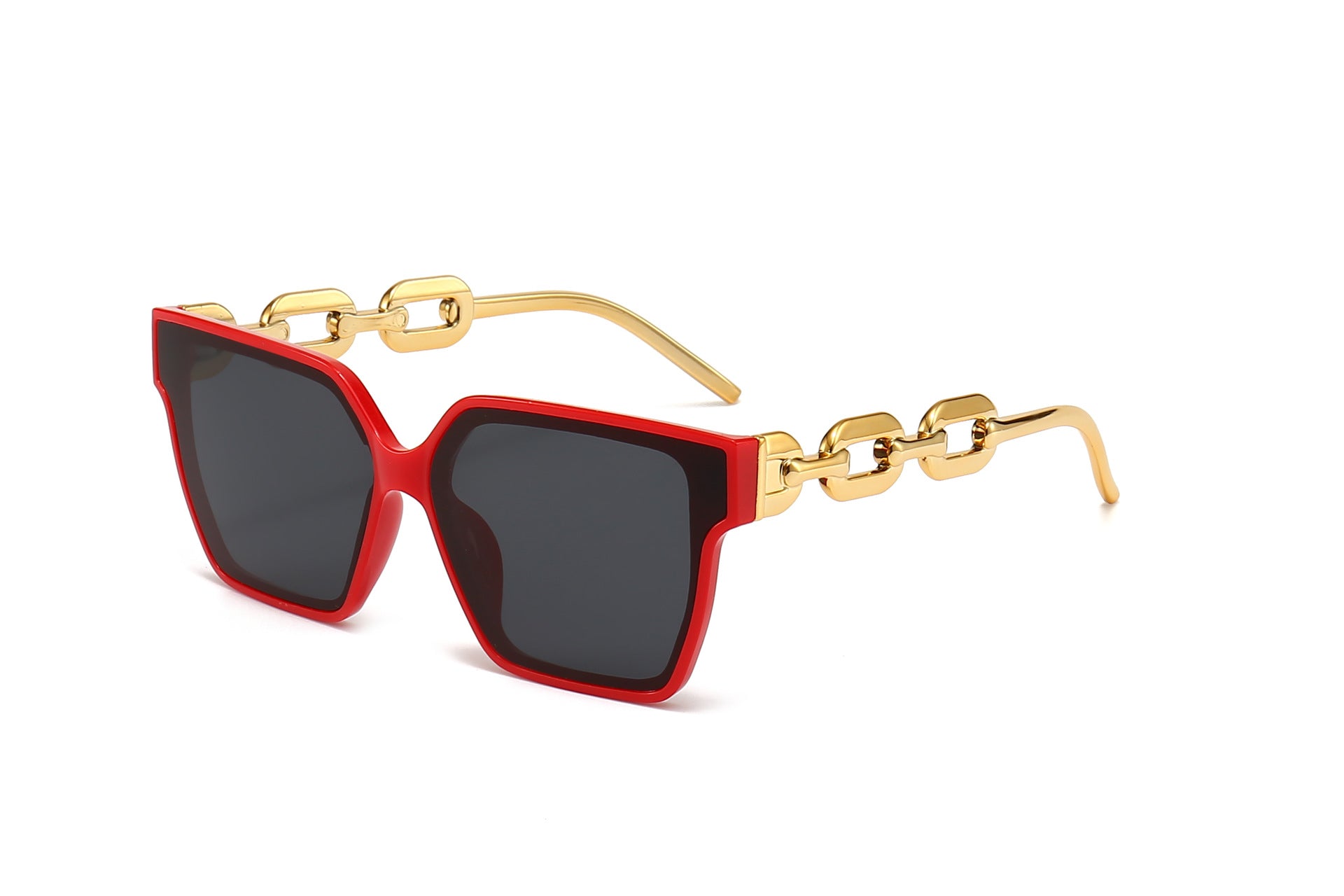 Wholesale Large Frame Box Semi-metal Chain PC Women's Sunglasses