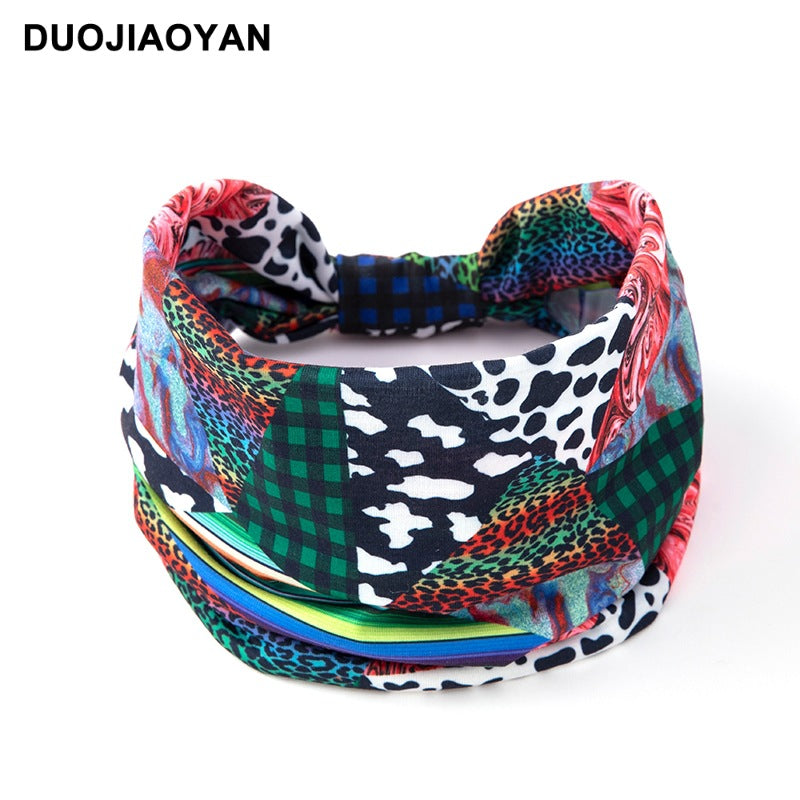 Diadema De Tela De Ala Ancha De Leopardo al por mayor