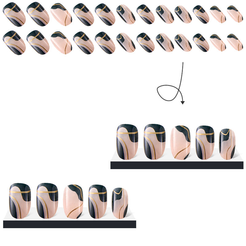 Parches de mejora de las uñas de hilo de oro de plástico verde plástico al por mayor