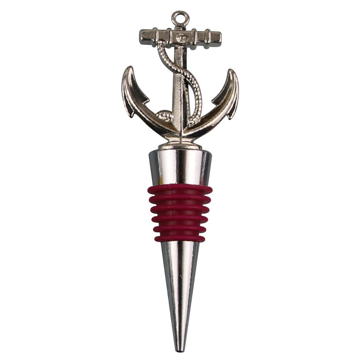 Wholesale DIY Silver Rudder Zinc Alloy Red Wine Bottles