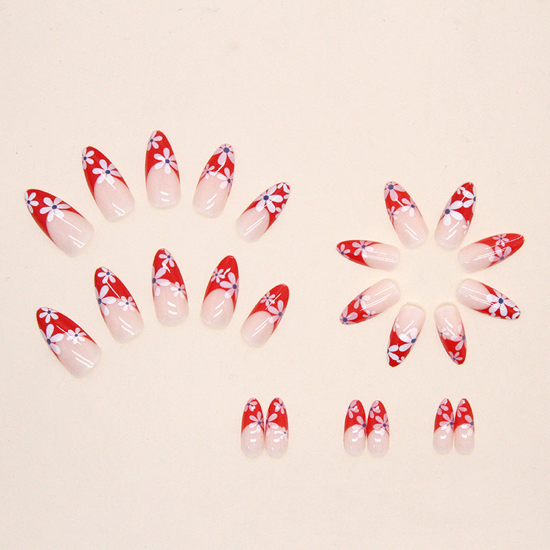 Wholesale Plastic Cute Sunflower Almond Nail Wearing Armor