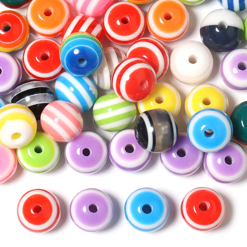 Wholesale 100PCS/Pack Resin Rainbow Beads 10mm