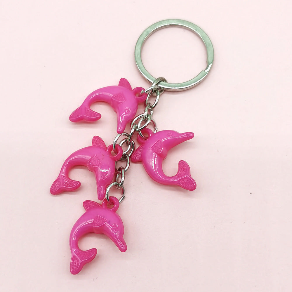 Wholesale Acrylic Dolphin Keychain Small Pendant Beauty Gifts