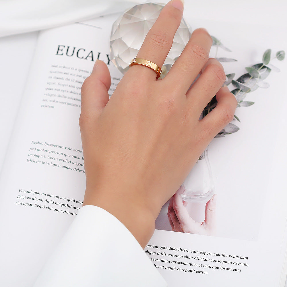 Wholesale Heart-shaped Titanium Steel Rings