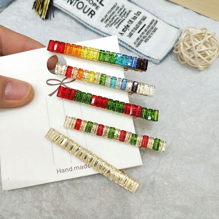 Wholesale Iridescent Crystal Hair Clips Set