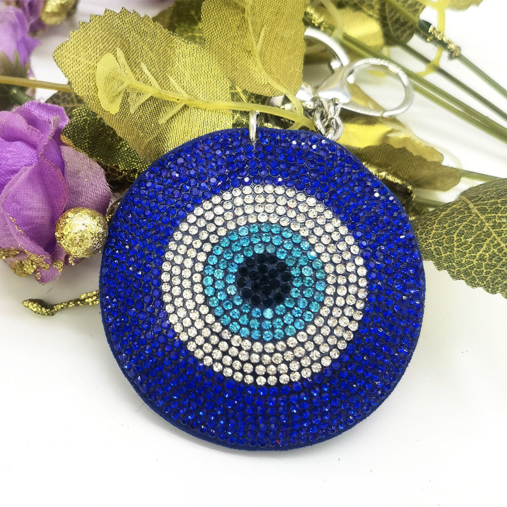 Wholesale Rhinestone Ironing Rhinestone Eye Tassel Key Chain