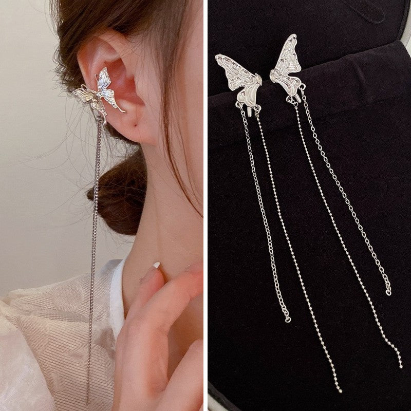 Wholesale Butterfly Tassel Ear Cuff Earrings Alloy