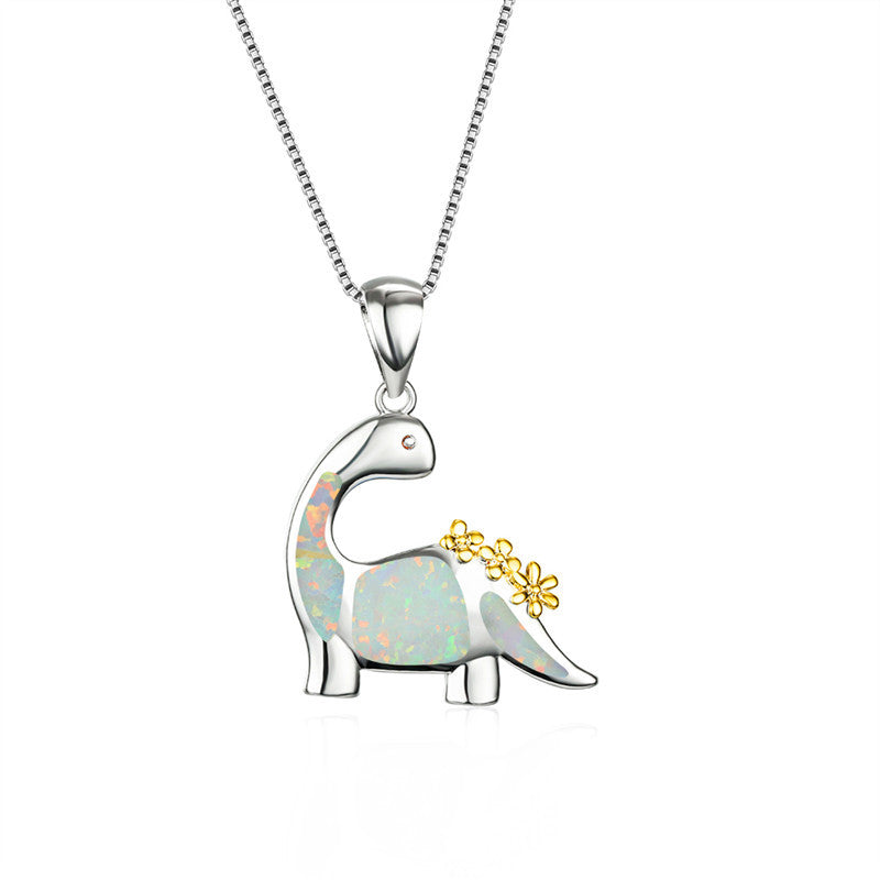 Wholesale Opal Dinosaur Alloy Necklaces