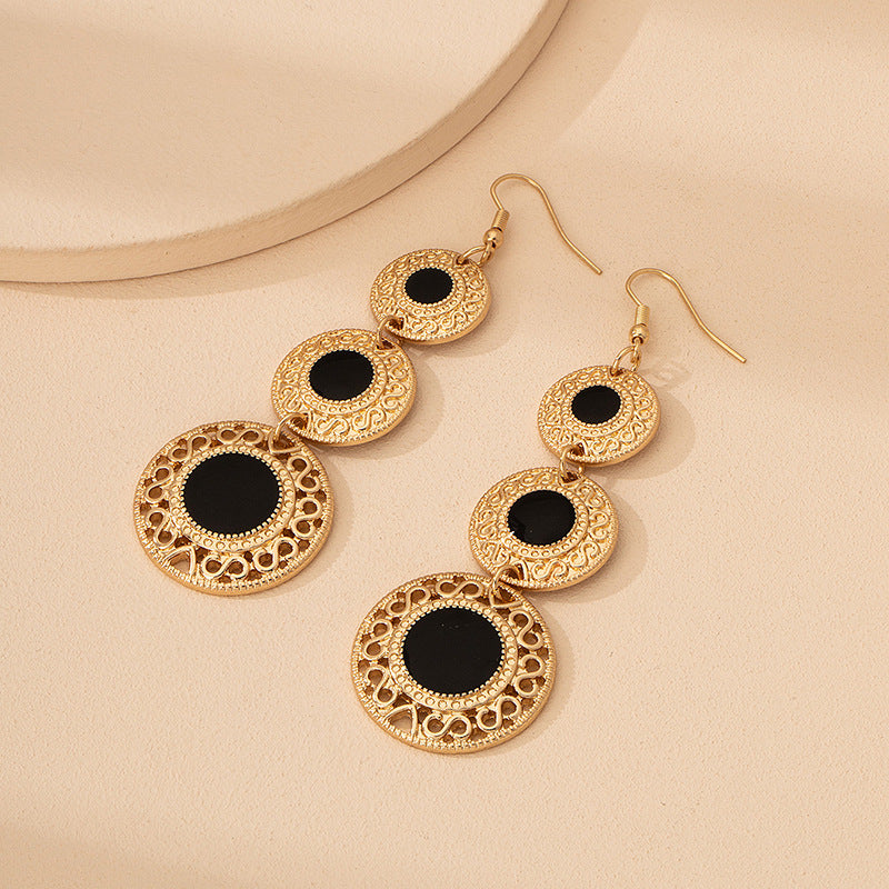 Wholesale Vintage Geometric Drip Alloy Earrings