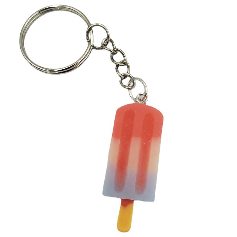 Llavero de helado de helado de color degradado de resina al por mayor