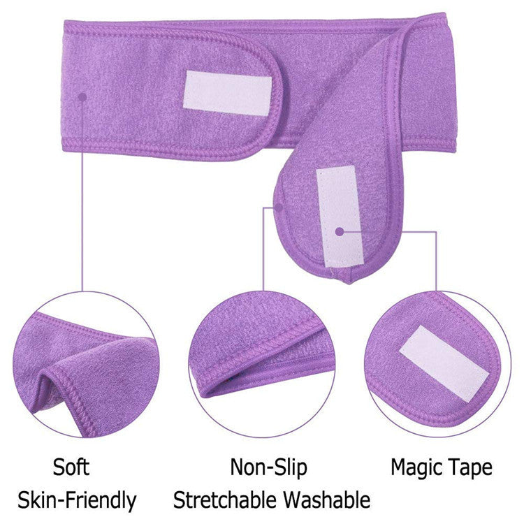 Wholesale Makeup Remover Face Wash Headband Yoga Adjustable Velcro Headband