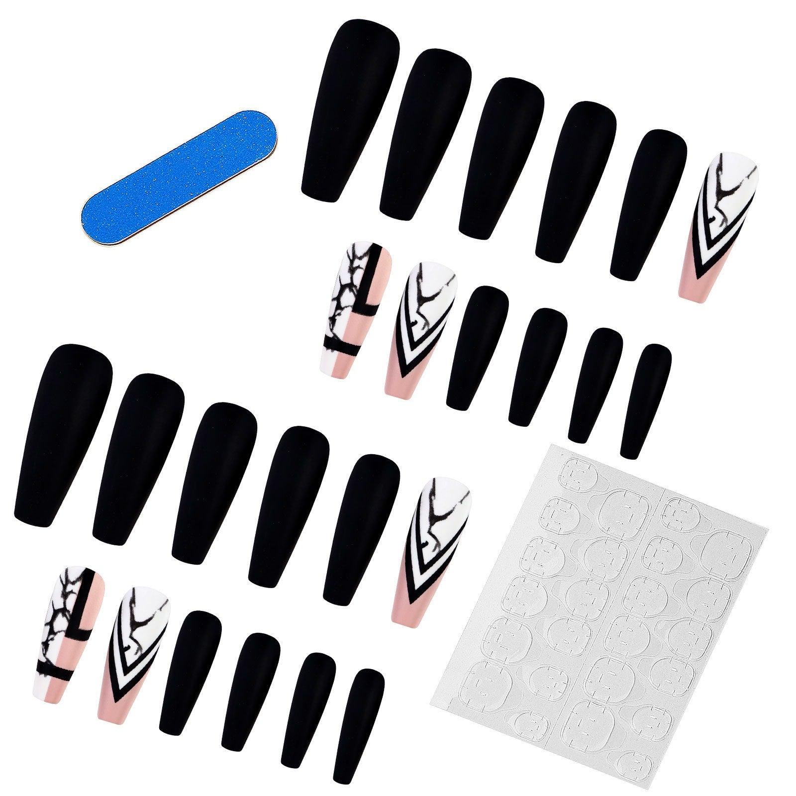 Venta al por mayor de pegatinas de uñas de plástico extraíbles con armadura de desgaste de uñas falsas