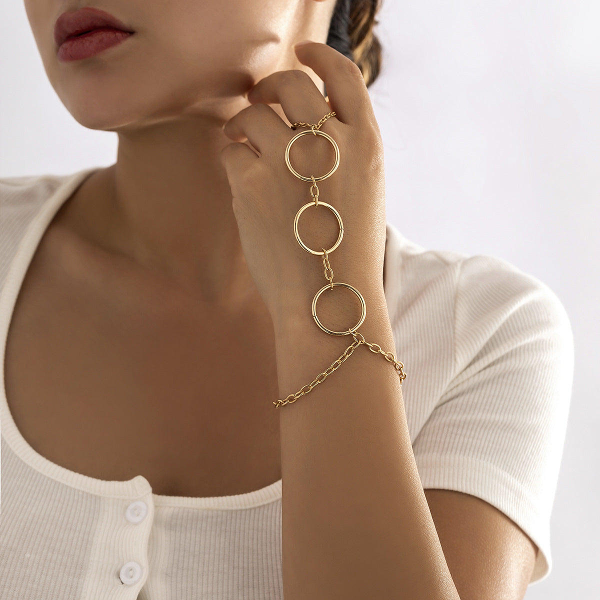 Wholesale Ring Hollow Mittens Iron Bracelet