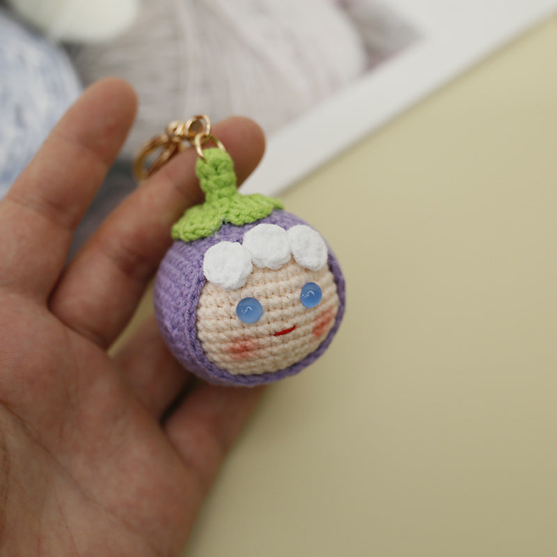 Wholesale Wool Crocheted Cartoon Meatball Keychain