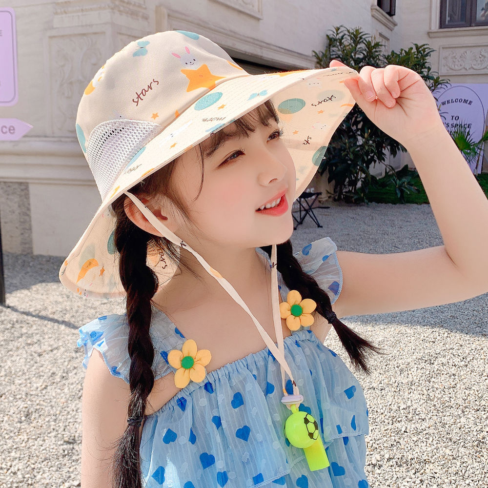 Wholesale Cartoon Print Breathable Mesh Kids Cotton Bucket Hat