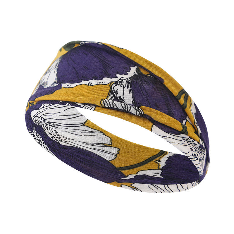 Venda al por mayor lazo elástico del pelo de la tela de la cruz del lado estrecho