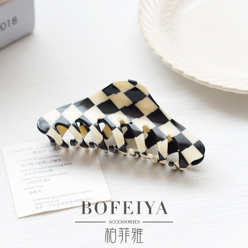 Wholesale All-purpose Checkerboard Acetate Plate Hair Clips