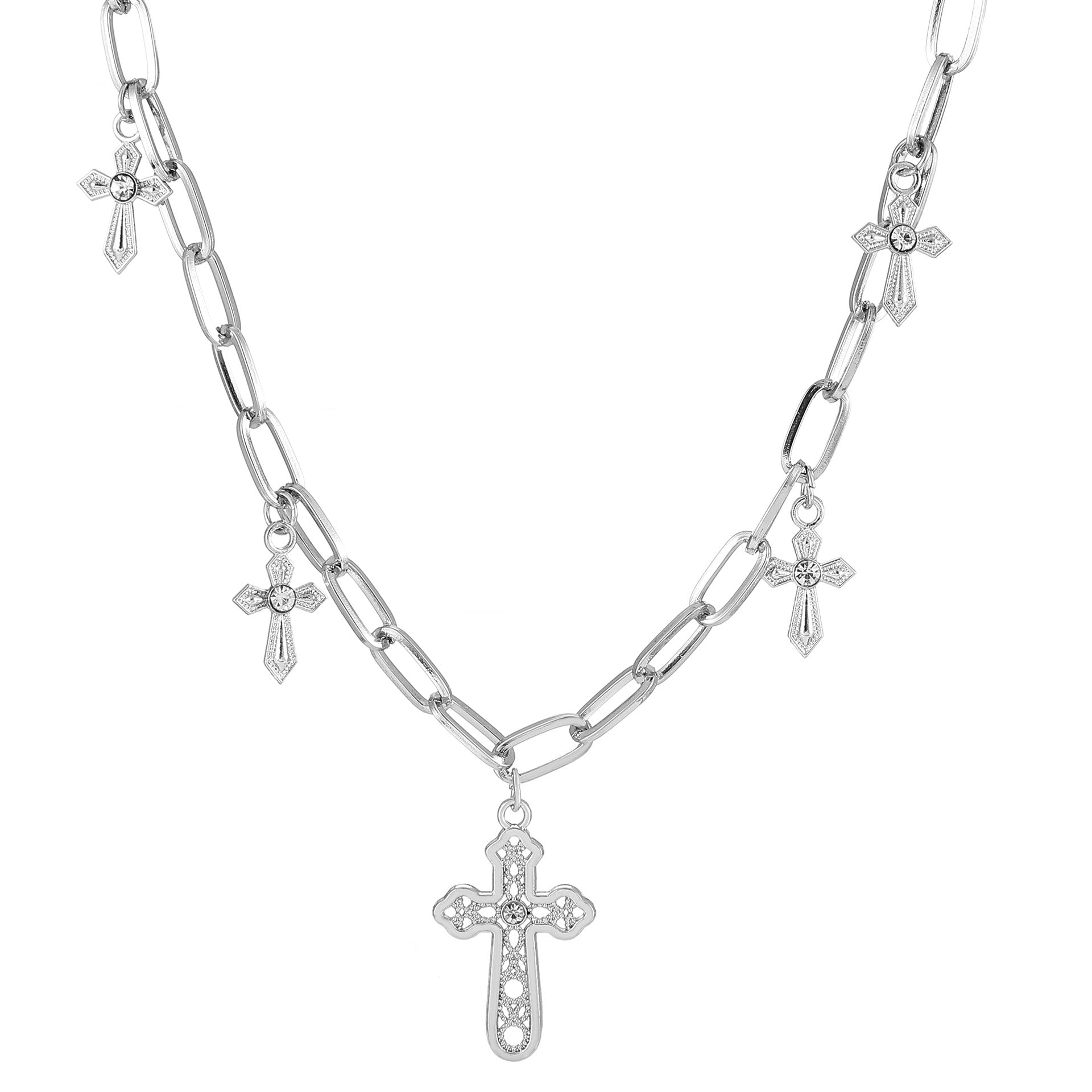 Wholesale Alloy Pearl Cross Pendant Necklace