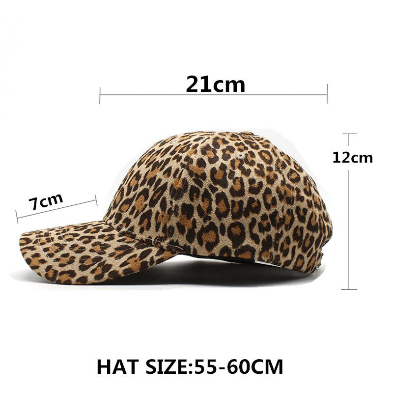 Venta al por mayor Gorra de béisbol con visera curva y estampado de leopardo de algodón