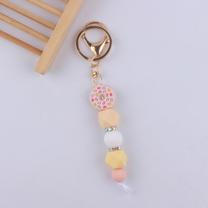 Llavero con cuentas de silicona de sandía de frutas al por mayor
