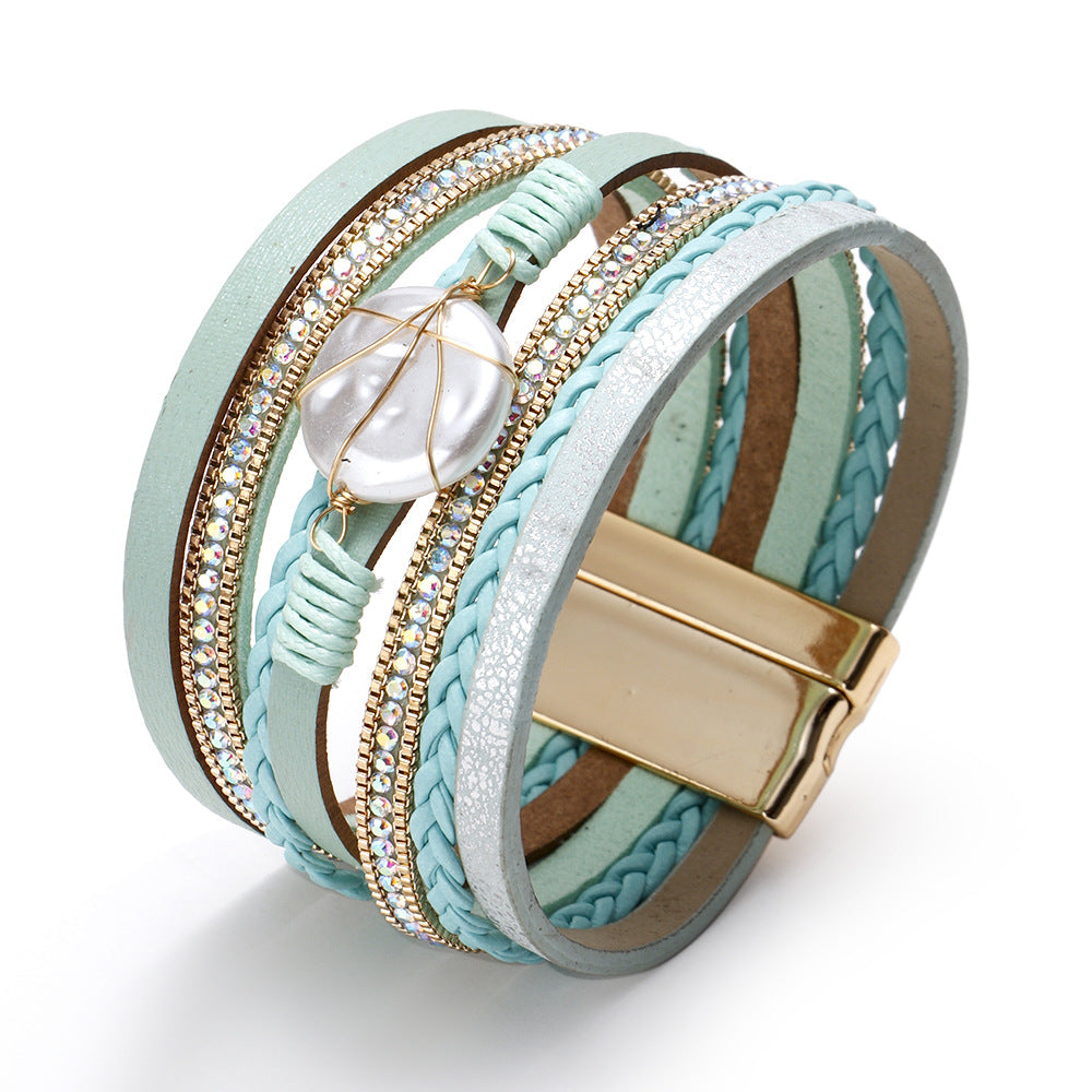 Wholesale Natural Shell Baroque Pearl Bracelet