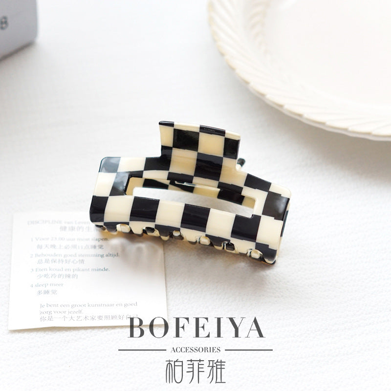 Wholesale All-purpose Checkerboard Acetate Plate Hair Clips
