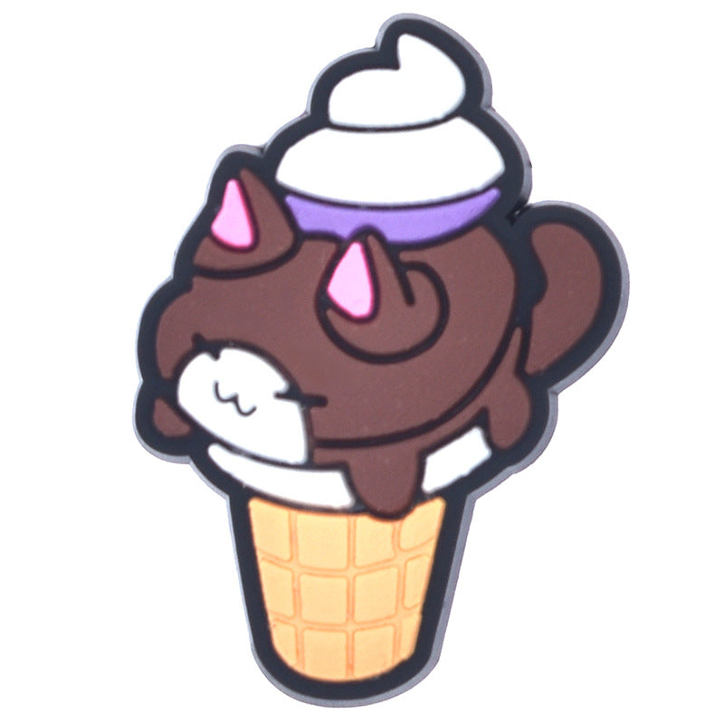 Wholesale 100PCS PVC Cartoon Animal Ice Cream DIY Shoe Buckle