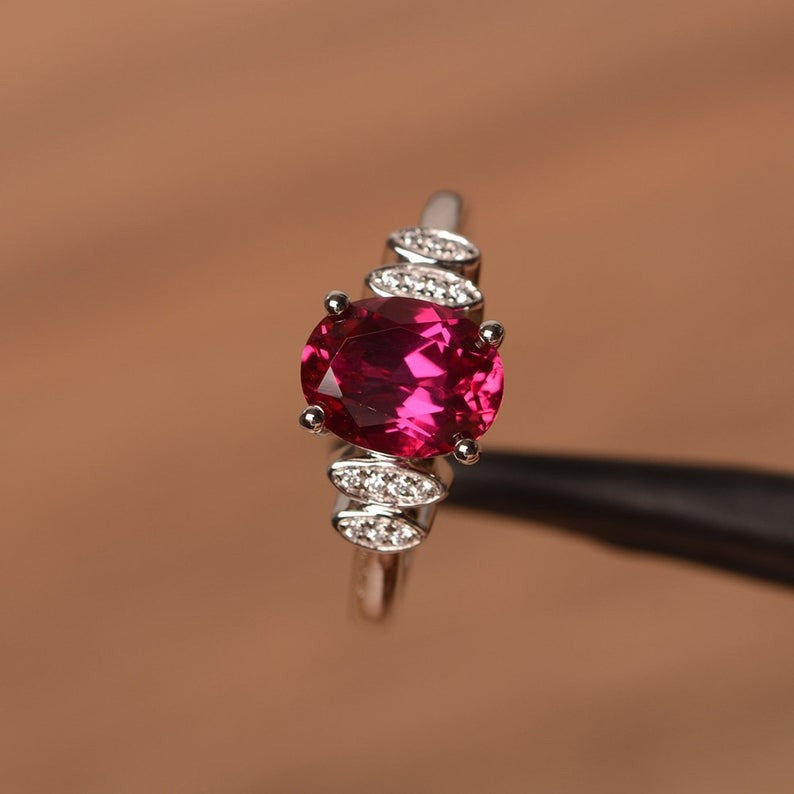 Wholesale Red Zircon Copper with Diamonds Copper Rings