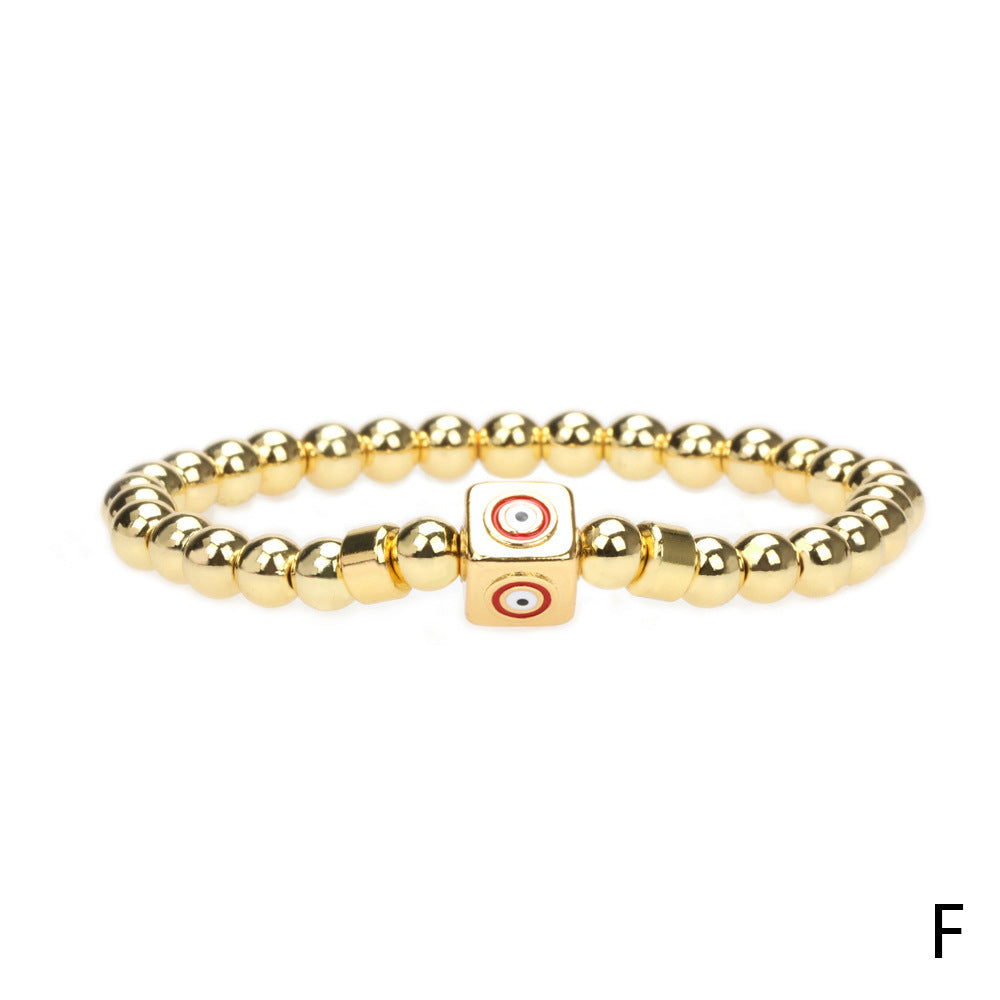 Wholesale Color Devil Eye Copper Beaded Bracelets