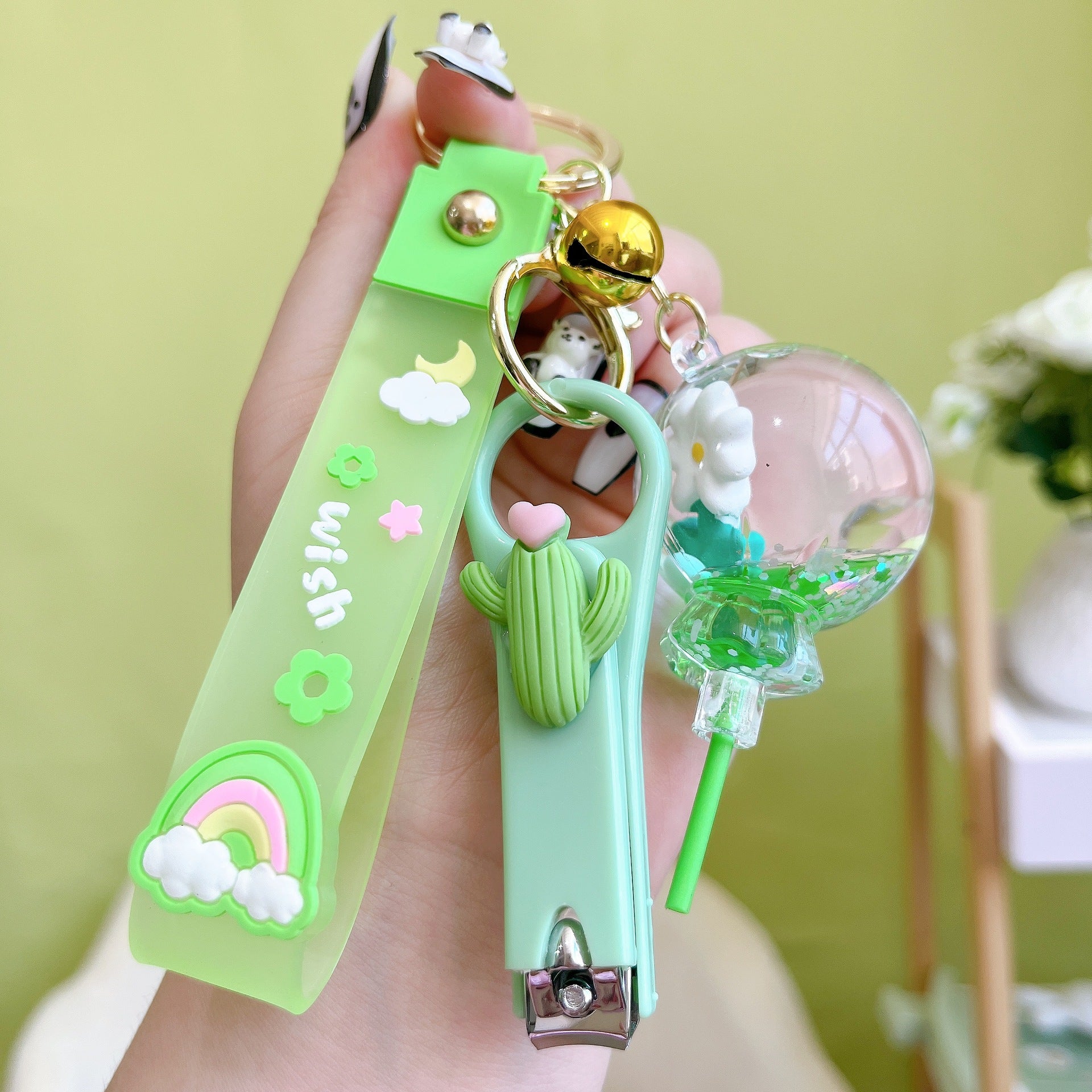 Wholesale Acrylic Oiled Floating Flower Keychain