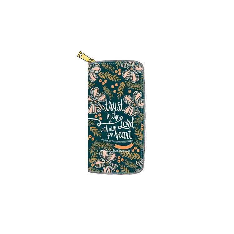 Wholesale Flower PU Long Zipper Wallet