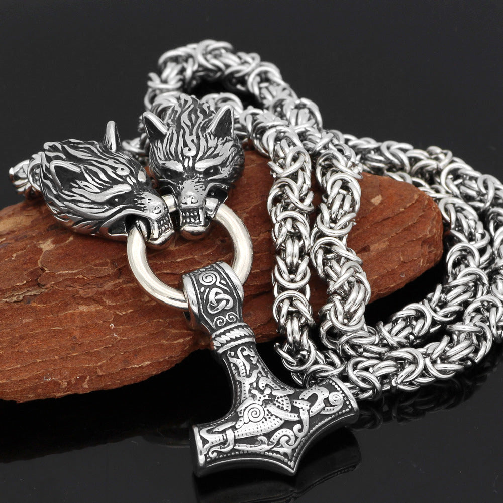 Wholesale Wolf Head Stainless Steel Necklace