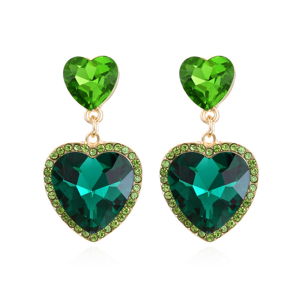 Wholesale Crystal Diamond Heart Alloy Earrings