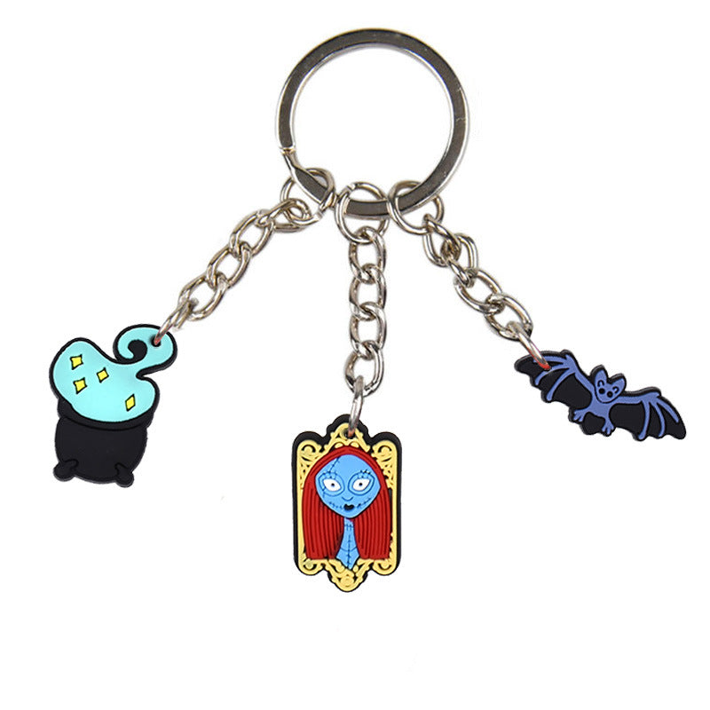 Wholesale 10pcs Halloween Cartoon Silicone Keychain