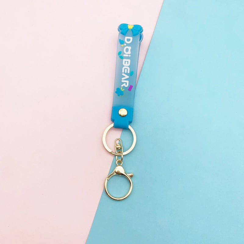 Wholesale Soft Glue Transparent Bow Lanyard Keychains