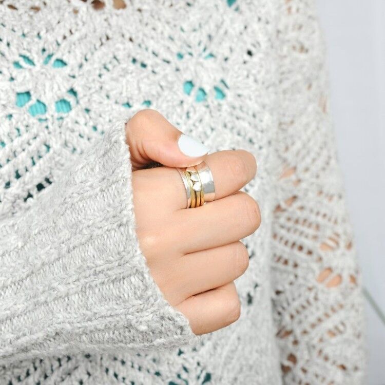 Anillo de amor de alambre de acero de doble color de aleación al por mayor