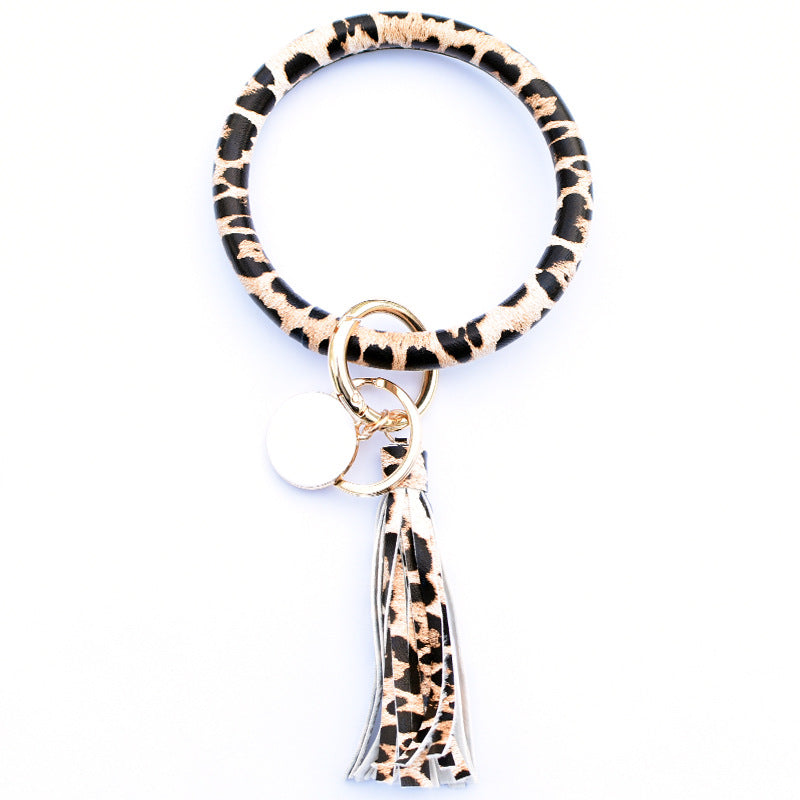Wholesale PU Tassel Pendant Bracelet Key Chain