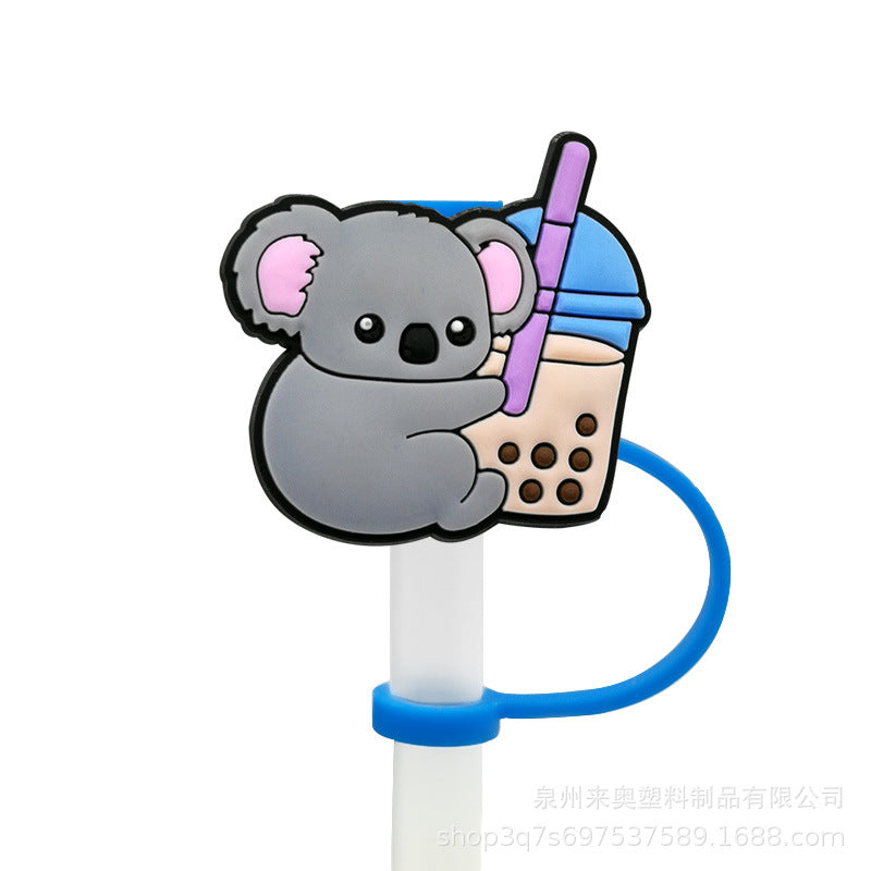 Wholesale 10PCS Cartoon Beverage Silicone Straw Tube Cap