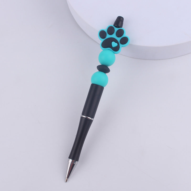 Wholesale Handmade Bead Pen Cartoon Dog Paw Silicone Ballpoint Pen