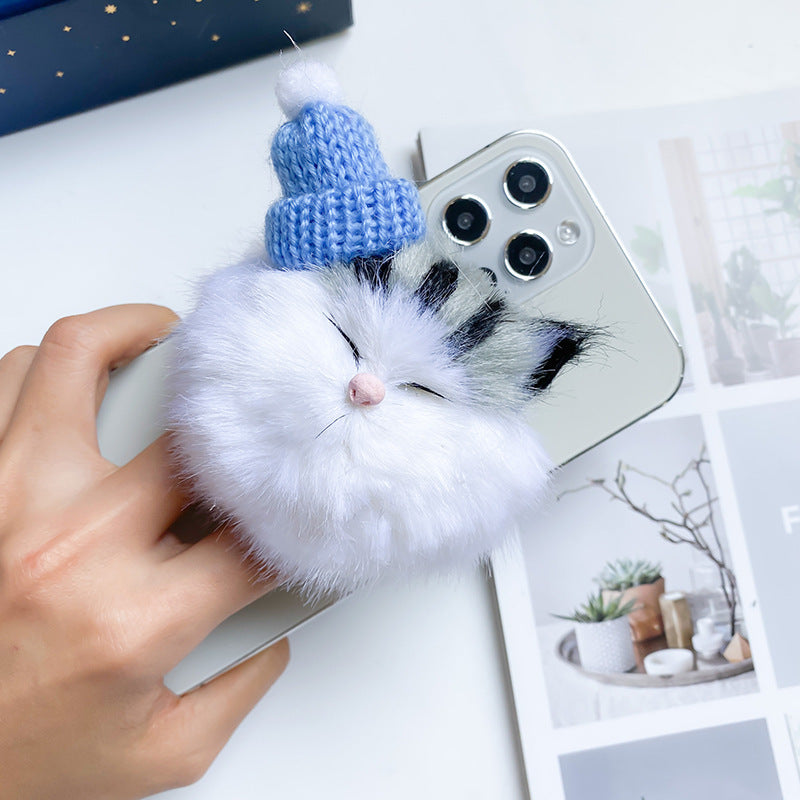 Wholesale Plush Cat Fur Ball Airbag Mobile Phone Holder