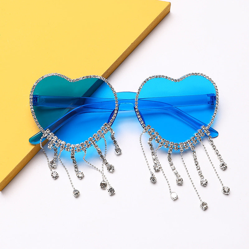 Wholesale PC Candy Color Heart Tassel Sunglasses
