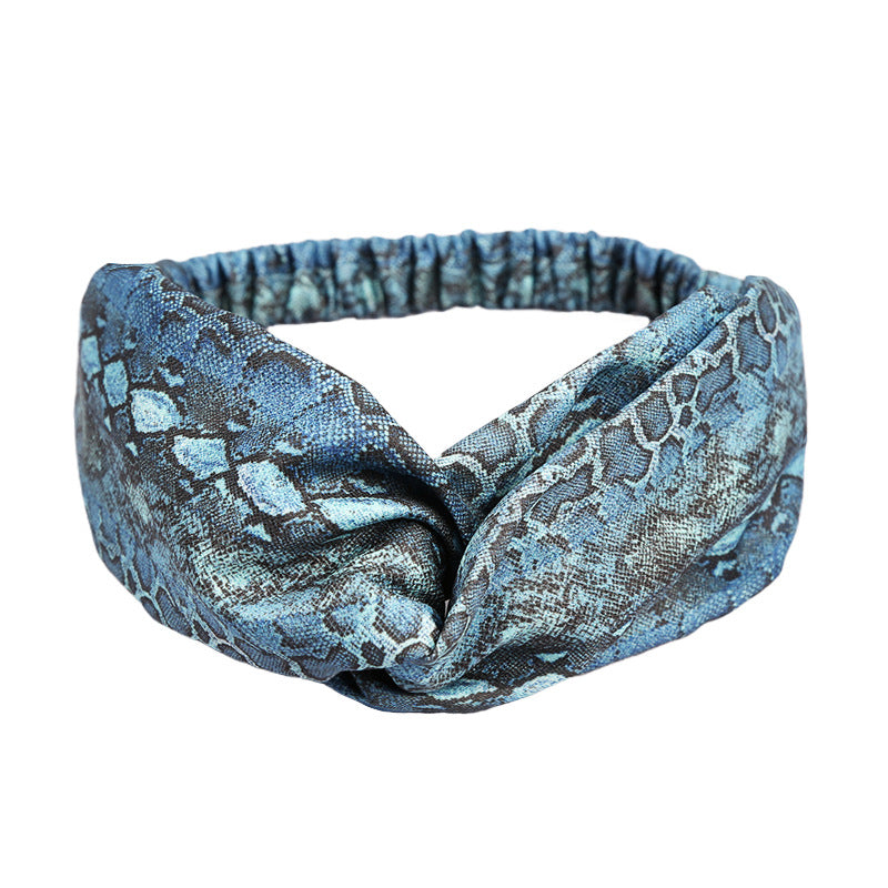 Wholesale Vintage Satin Geometric Pattern Printed Headbands